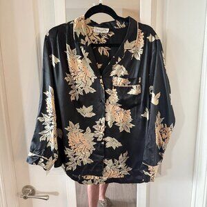 Vintage Christian Dior Lingerie Blouse Size Medium Color Black